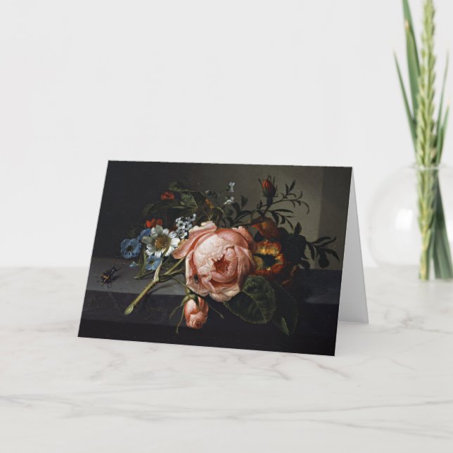 Holländische Blume Malerei Still Life Fine Art Dankeskarte (Vorderseite)
