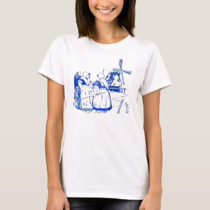 Holländische Frauen in Windmühle T-Shirt