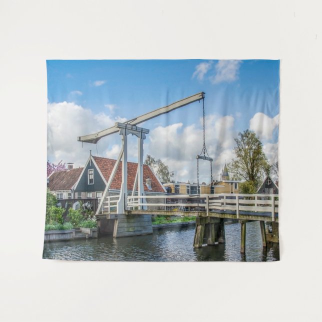 Holländische Holzbrücke Wandteppich (Vorderseite (Horizontal))