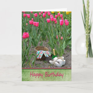Holländische Holzschuhe mit Birthday Tulips Karte