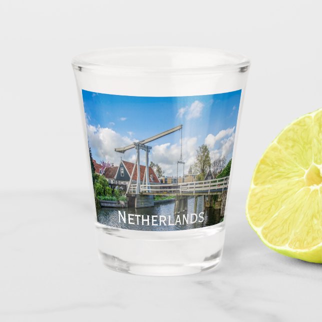 Holländische Hubholzbrücke Schnapsglas (Vorderseite)