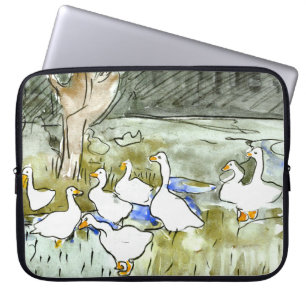 Holländische Jugendherbergen und Gänse Laptopschutzhülle