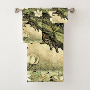Holländische Jugendstil-Toad und Dogwood Badhandtuch Set