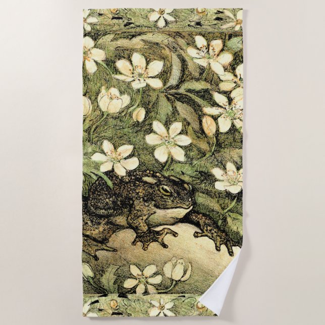 Holländische Jugendstil-Toad und Dogwood Strandtuch (Vorderseite)