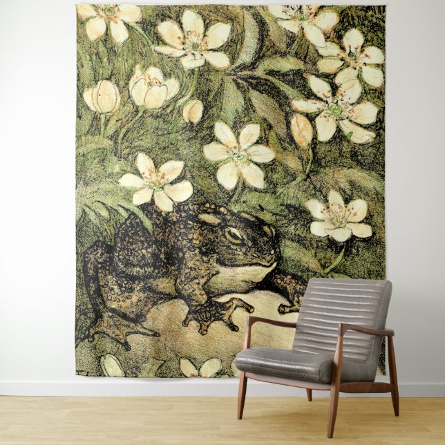 Holländische Jugendstil-Toad und Dogwood Wandteppich (Beispiel)