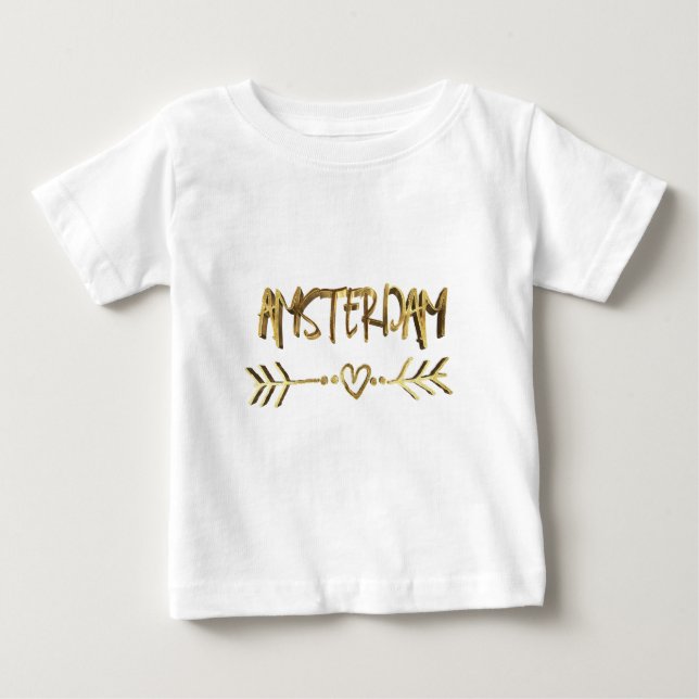 Holländische Liebe Gold Look Typografie Elegant Baby T-shirt (Vorderseite)