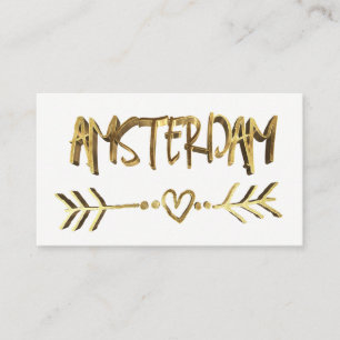 Holländische Liebe Gold Look Typografie Elegant Visitenkarte