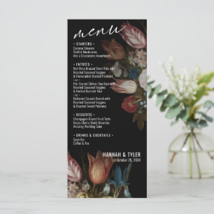 Holländische Meister Tulips und gemischte Blumenbo Menükarte