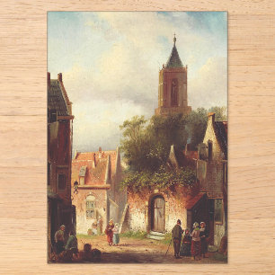 Holländische Stadtansicht von Charles Leickert Lan Acryleinladungen