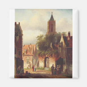 Holländische Stadtansicht von Charles Leickert Lan Magnet