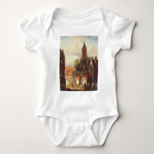 Holländische Stadtszene von Charles Leickert Lands Baby Strampler