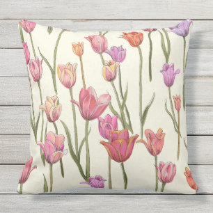 Holländische Tulips Outdoor Throw Kissen Für Draußen