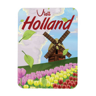 Holländische Vintage Reiseplakat Magnet