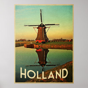 Holländische Windmühle Poster