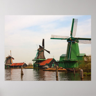 Holländische Windmühlen, Zaanse Schans. Poster