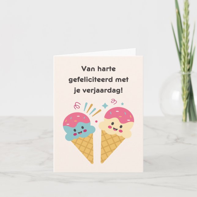 Holländischer glücklicher Geburtstag Karte (Vorderseite)