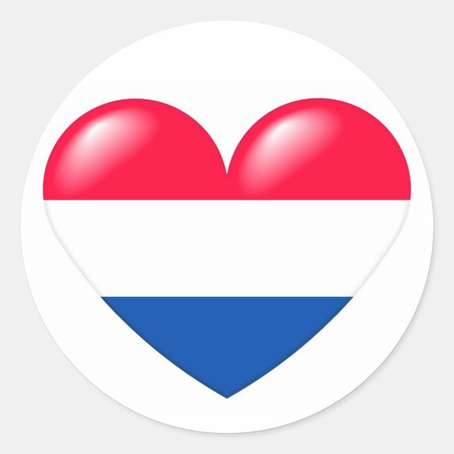 Holländischer Herzaufkleber - Nederlandse hart Runder Aufkleber (Vorderseite)