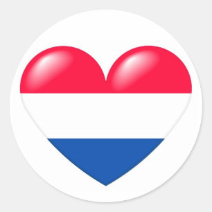 Holländischer Herzaufkleber - Nederlandse hart Runder Aufkleber