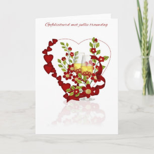 Holländischer Hochzeitstag mit Champagnerblumen Karte