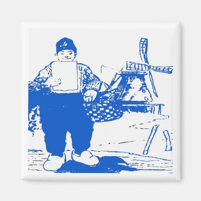 Holländischer Junge mit Windrad Magnet (Vorne)