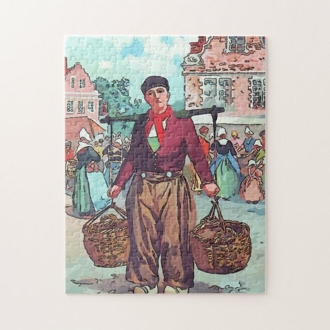 Holländischer Mann mit Körben (Vertikal)