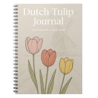 Holländisches Tulpenjournal: Notizbuch mit Naturin Notizblock