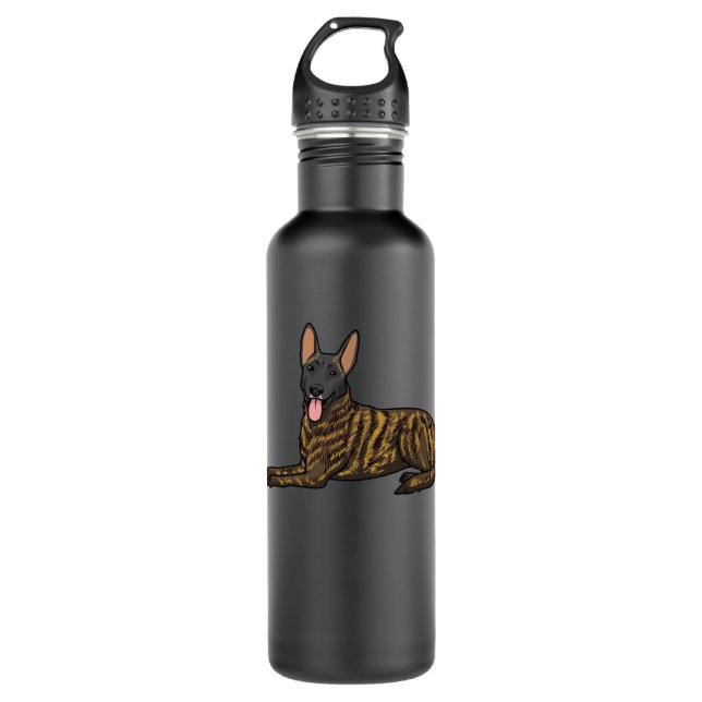 Hollandse Herdershond Dutch Shepherd Dog Edelstahlflasche (Vorderseite)
