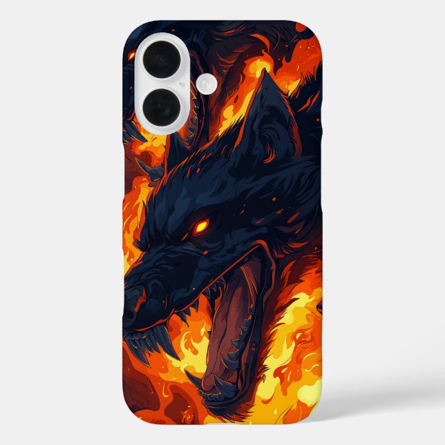 Höllenfeuer iPhone 16 Hülle (Rückseite)