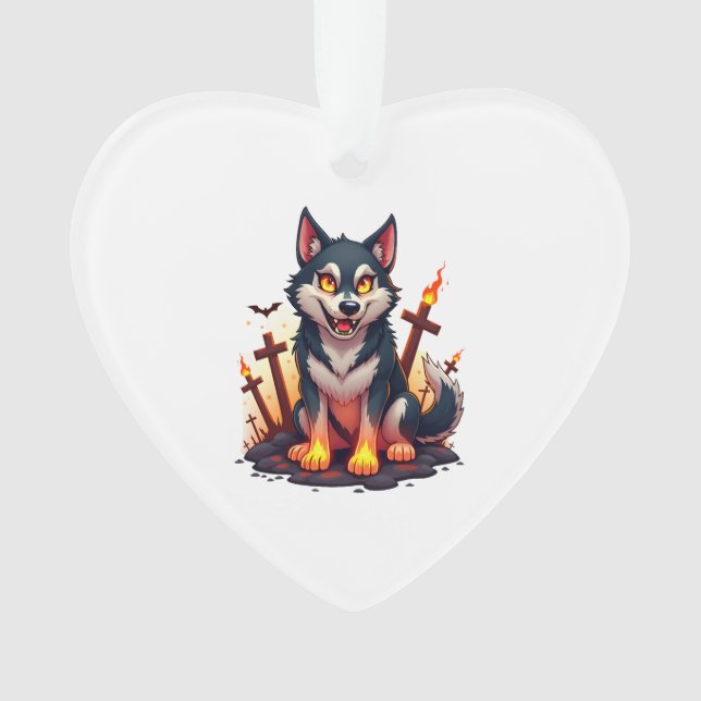 Höllenhund Husky Hund Ornament (Vorderseite)