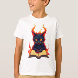 Höllenkatze Lesen eines Zauberbuchs T-Shirt