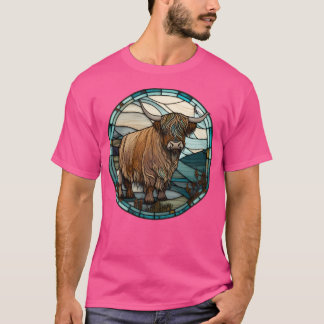 Höllenkuh aus Schottland in Gestaltglas Scotti T-Shirt
