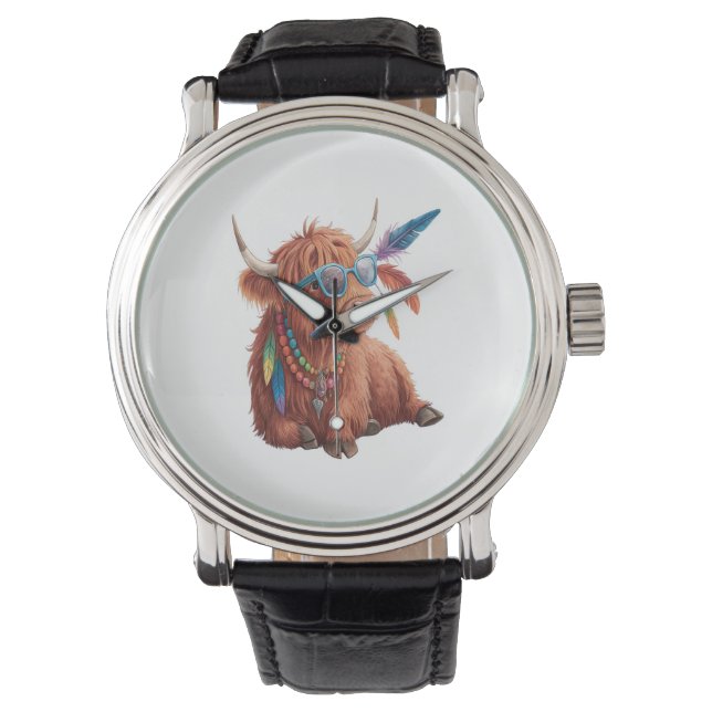 Höllenkuh , Coole Kuh , Sonnenblase Armbanduhr (Vorderseite)