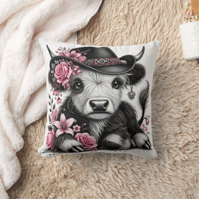 Höllenkuh mit Blumenhut Kissen (Decke)