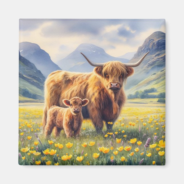 Höllenkuh- und Kalbsbutterbecher-Feld Magnet (Vorne)