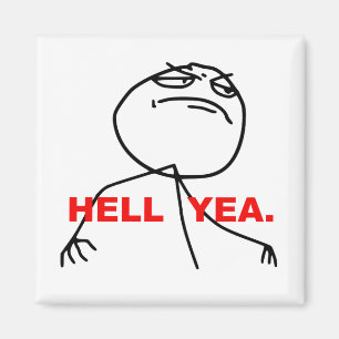 Hölleyea-Raserei-Gesicht Meme Magnet