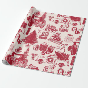 Holliday Tailgating Toile Weihnachtspapier Geschenkpapier