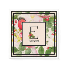 Hollie Berries Monogram Letter E Nachname Paper