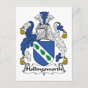 Hollingsworth Familienwappen Postkarte