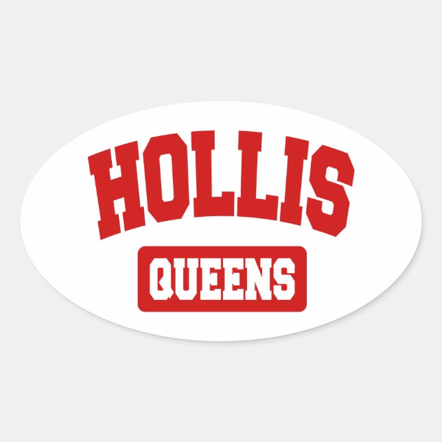 Hollis, Queens, NYC Ovaler Aufkleber (Vorderseite)