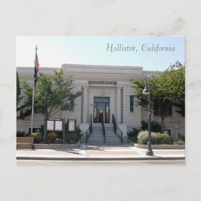 Hollister, CA City Hall Postkarte (Vorderseite)