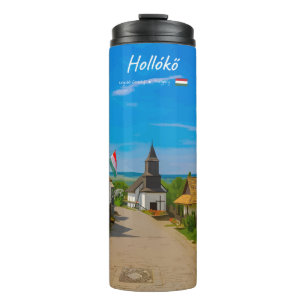 Hollókő, Ungarn - Historische Dorfstraße Thermosbecher