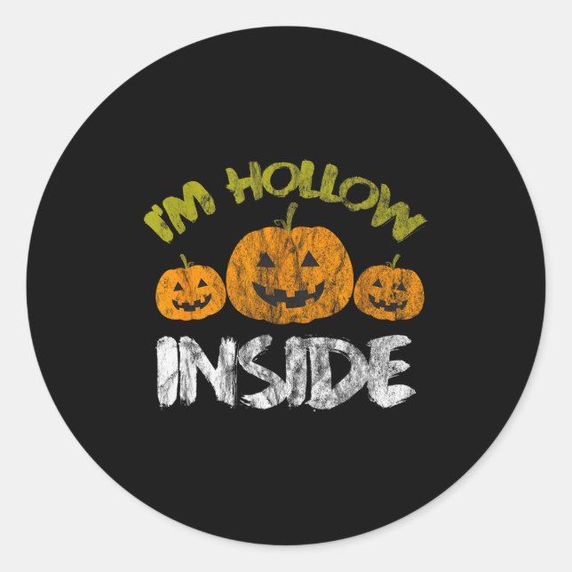 Hollow Inside Funny Retro Halloween  Runder Aufkleber (Vorderseite)