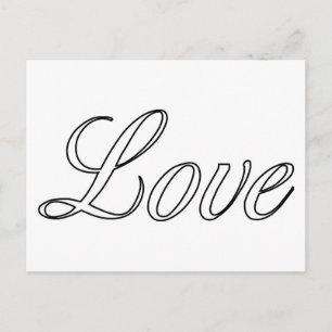 Hollow Script-Liebe Postkarte