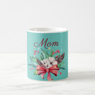 Holly and Feathers Bouquet Christmas Kaffeetasse