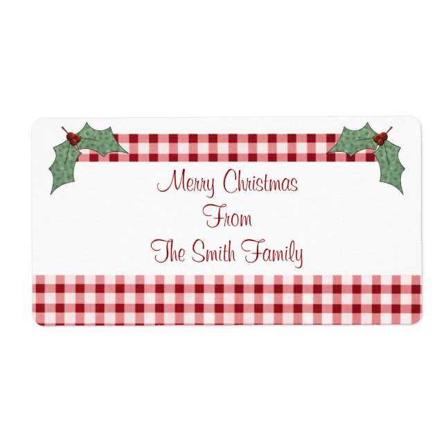 Holly and Gingham Label (Vorne)