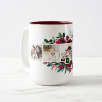 Holly and Pine 5 Foto Collage Monogram Christmas