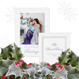 Holly and the Ivy White & Silver Christmas Card Folieneinladung