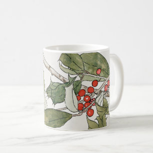 Holly-Aquarellmalerei, Hannah Borger Overbeck Kaffeetasse