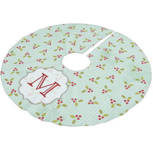 Holly Bales Kardinal Monogram Initial Tree Skirt Polyester Weihnachtsbaumdecke