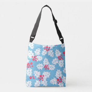 Holly Beere auf blau Tragetaschen Mit Langen Trägern